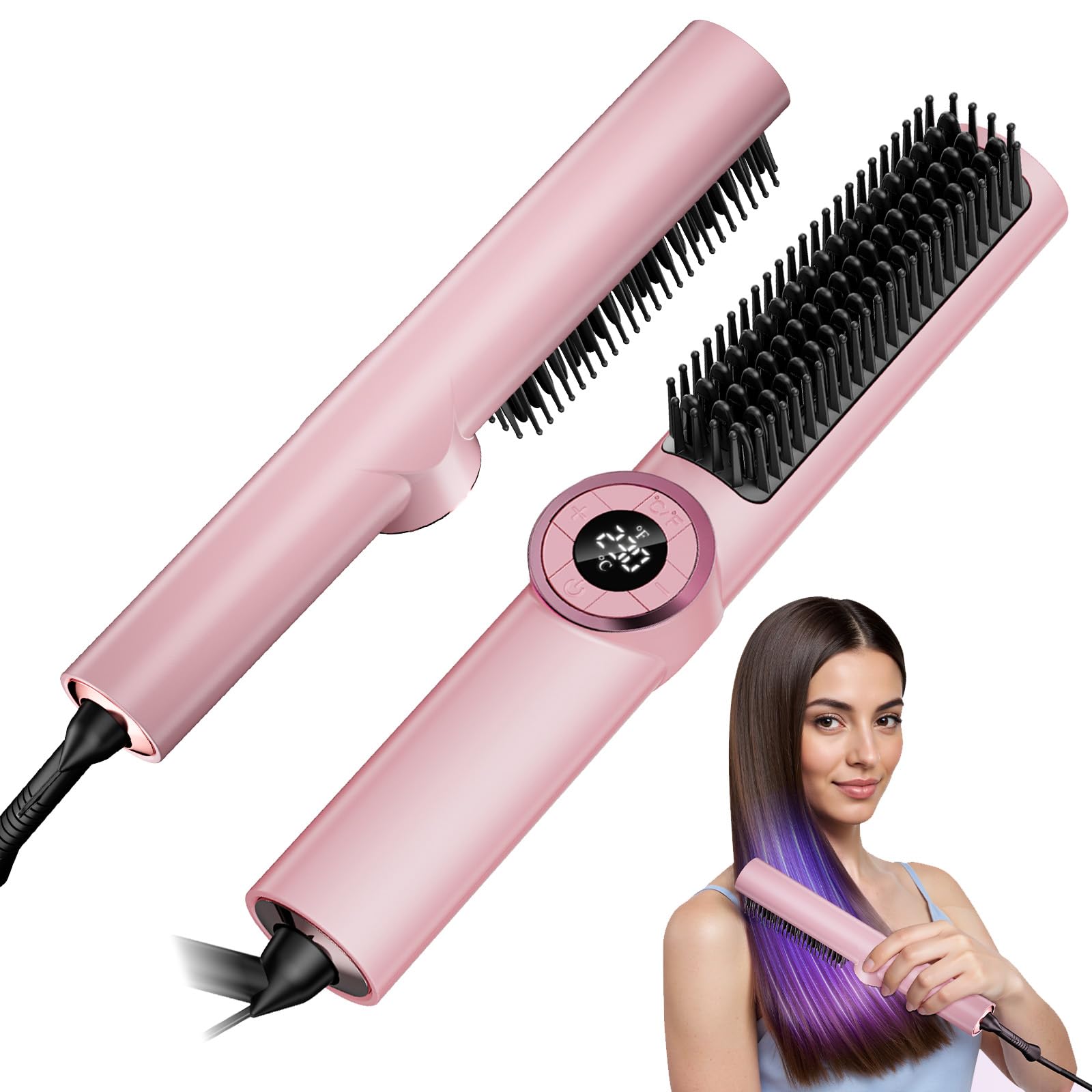 Amazon.com : Hair Straightener Brush: Upgraded Straightening Comb